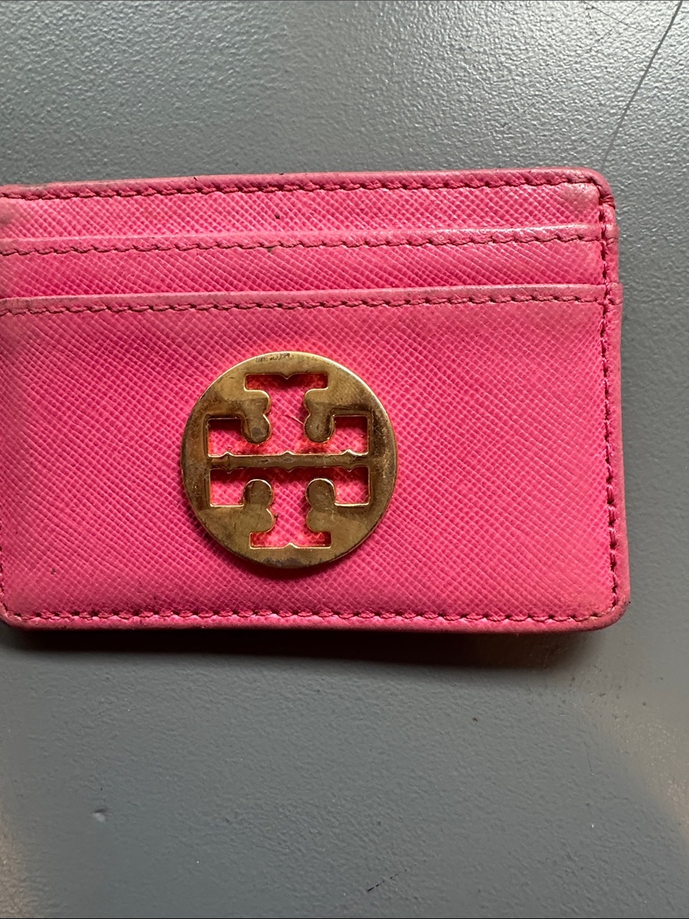Tory Burch Saffiano Hot Pink Card Holder